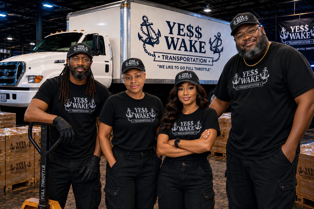 Ye$$ Wake team with branded box truck