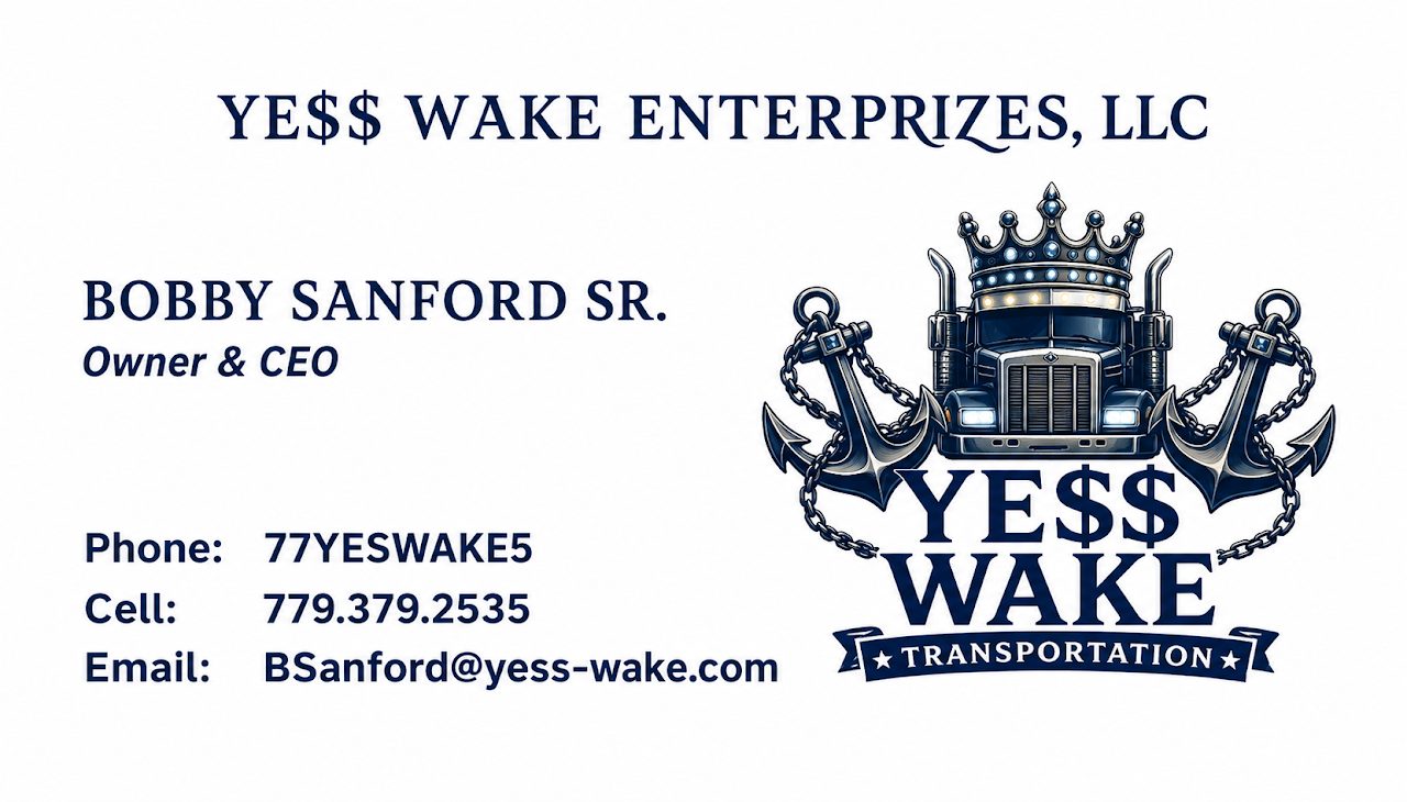 Ye$$ Wake business card for Bobby Sanford Sr.